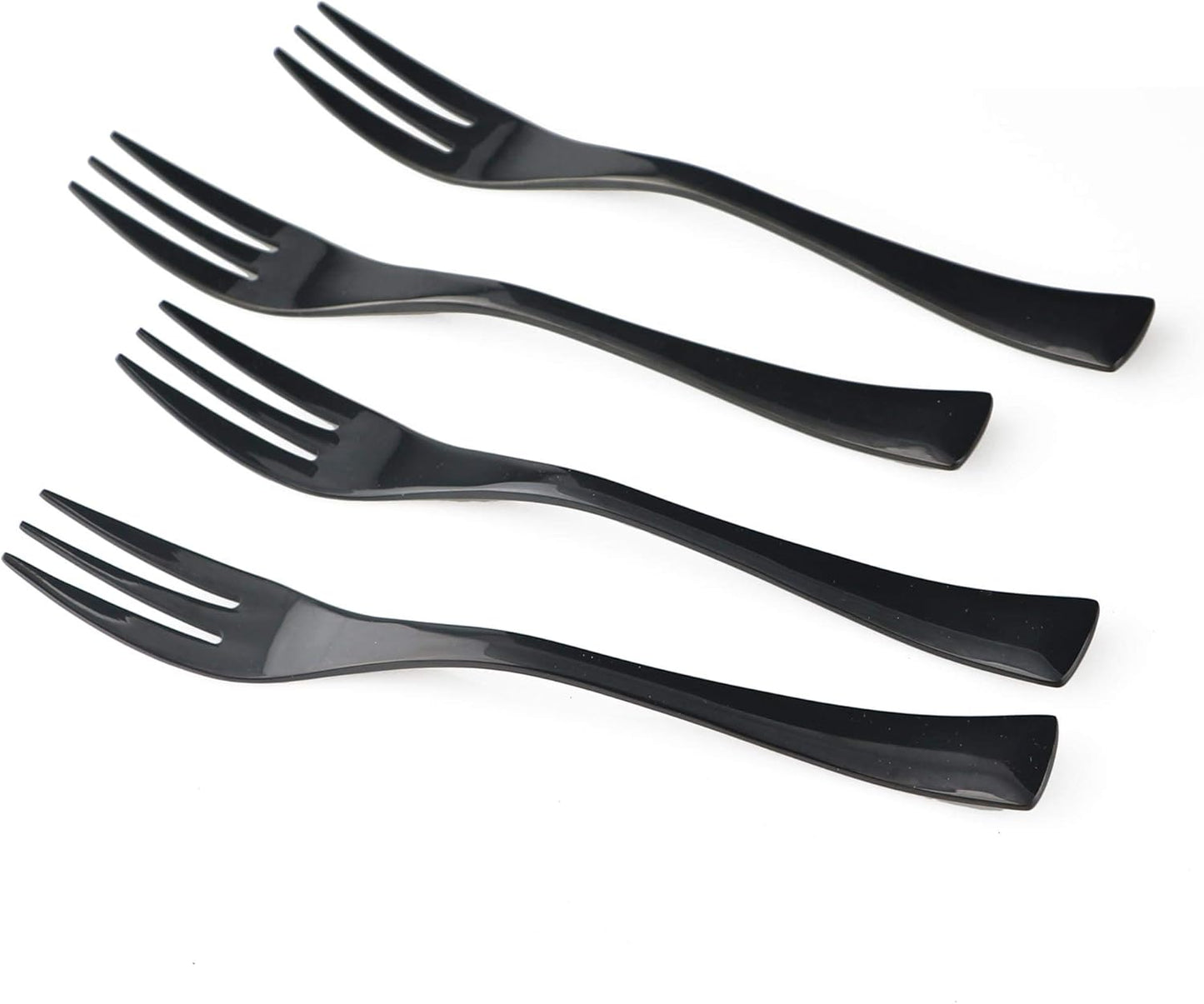 4-Pieces 18/10 Stainless Steel Serving Spoon Fork Set, Mirror Polishing Black