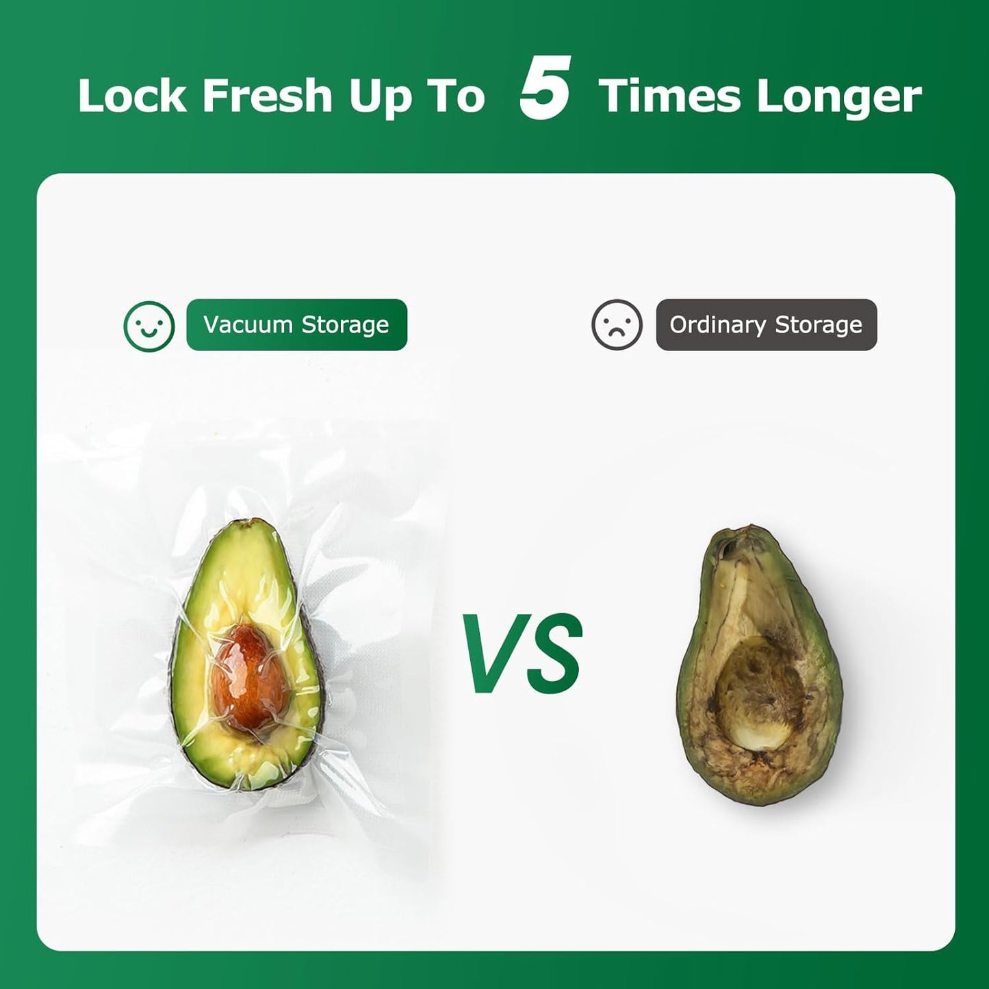 FRESKO 8"x20' Vacuum Sealer Bags for Food, 2 Rolls Customized Size Storage Bags with BPA Free, Heavy Duty Food Bags for Meal Prep and Sous Vide Cooking