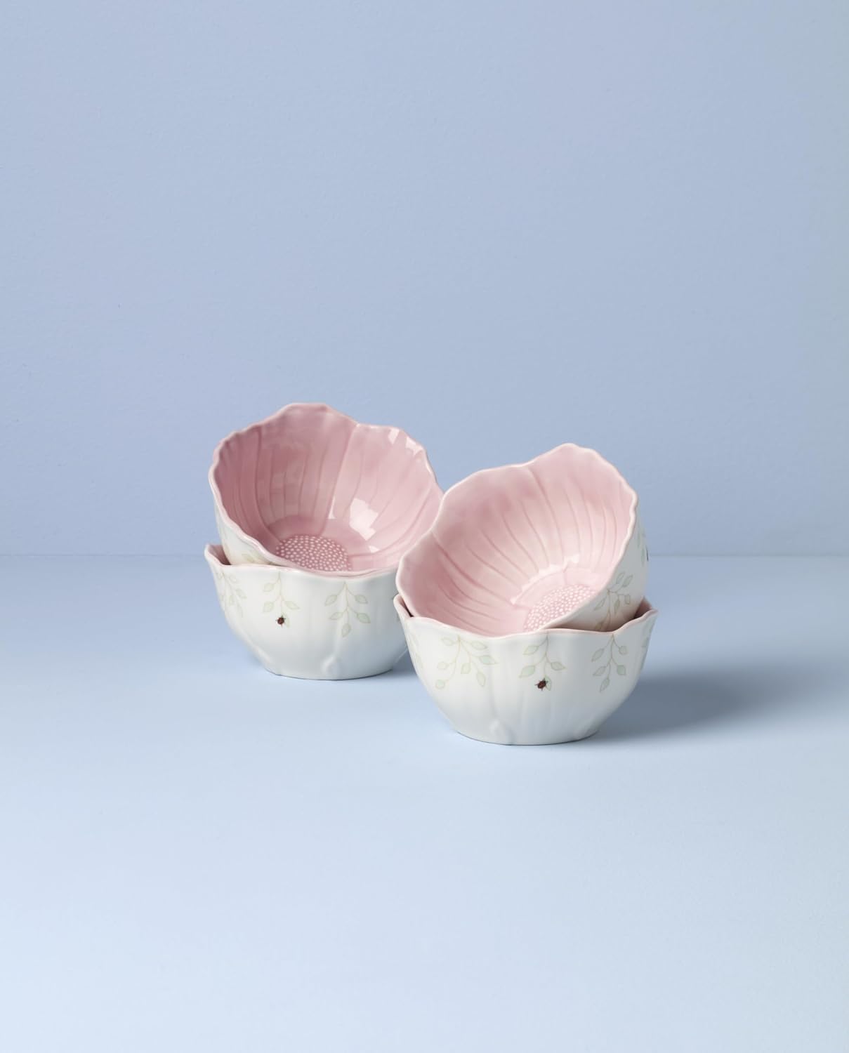 Lenox 897769 Butterfly Meadow Floral Dessert Bowls, Pink, Set of 4
