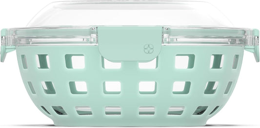 Ello Duraglass Meal Prep Lunch Bowl Container, 5 cup- Glass Food Storage Container with Silicone Sleeve and Airtight BPA-Free Plastic Lid, Dishwasher, Microwave, and Freezer Safe