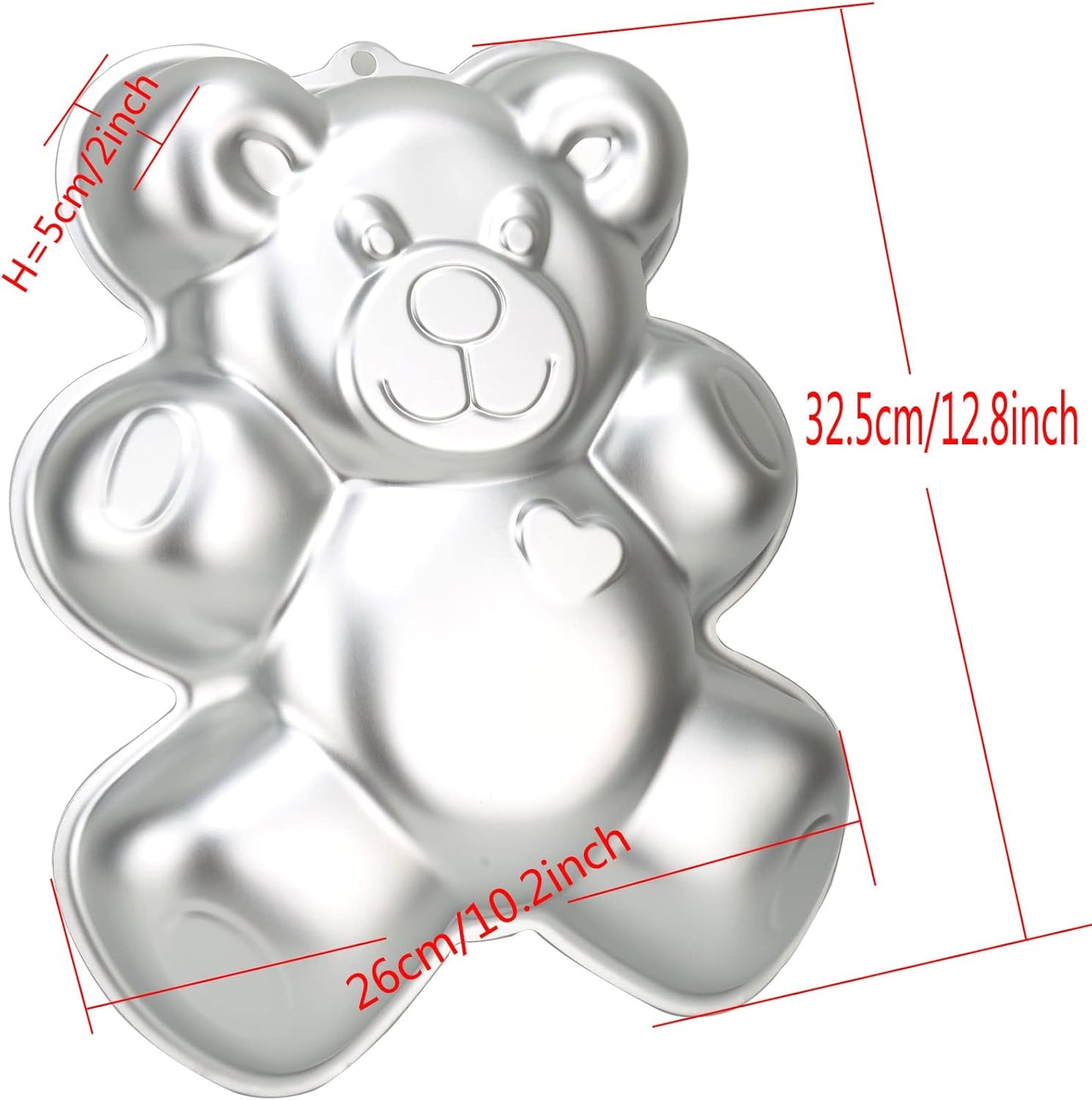 12.8-INCH Bear Cake Pan Mould Aluminum 3D Animal DIY Cake Baking Pan for Birthday, Anniversary, Party, Christmas
