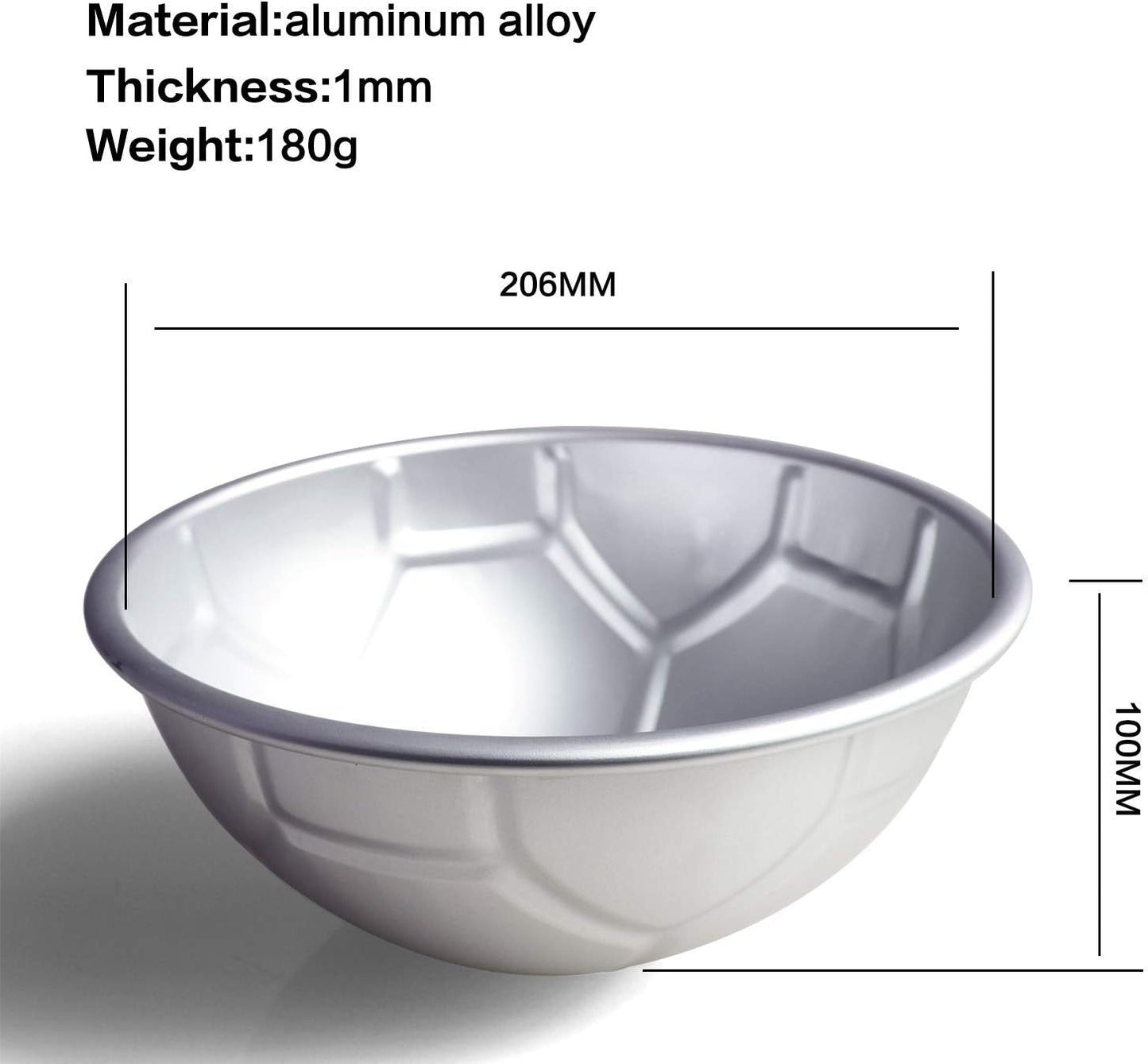 Big 8-inch Half Soccer Ball Football Shaped Birthday Cake Pan Bakeware Pastry Baking Cake Decorating Pan Mold