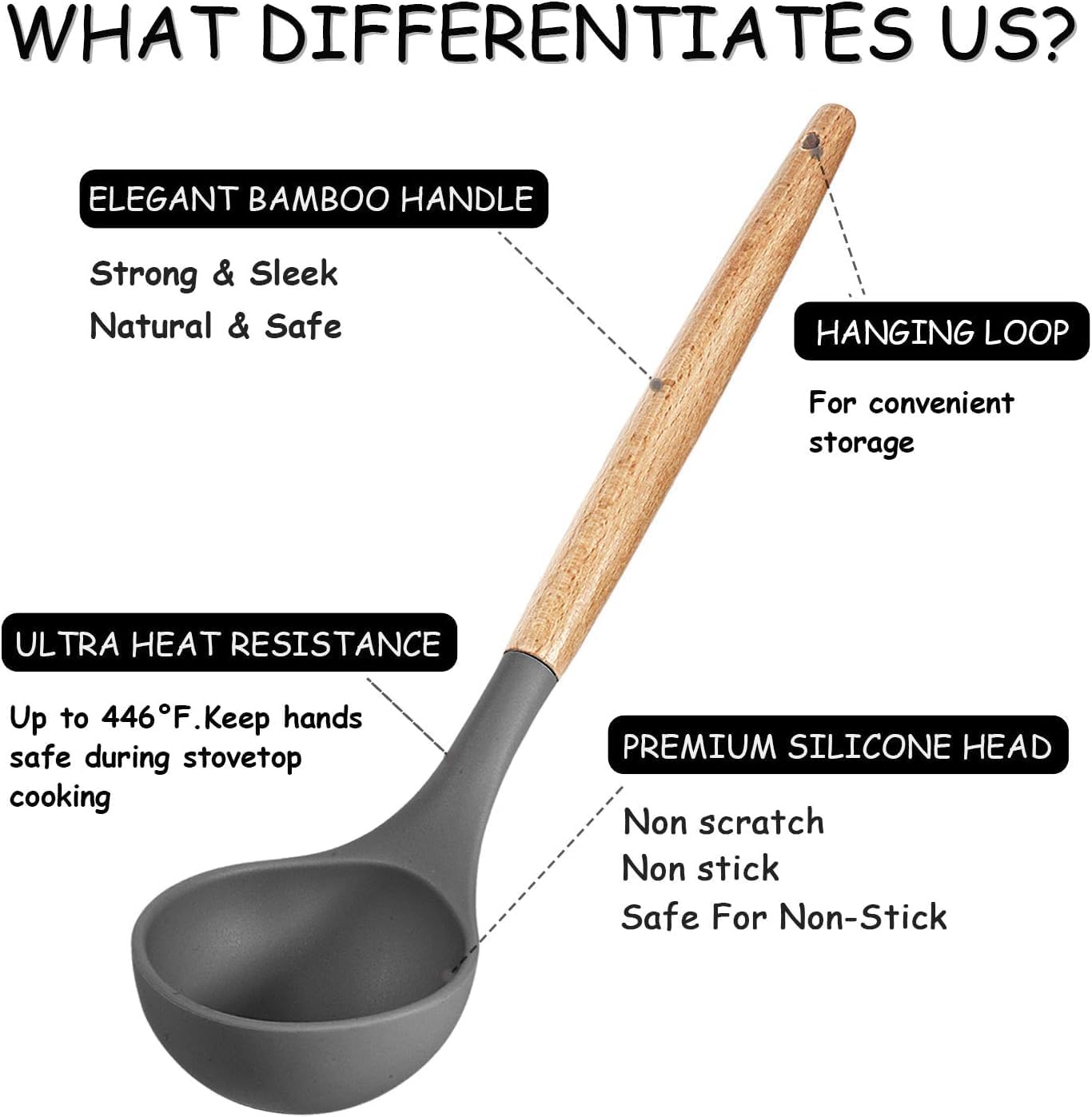 Kitchen Silicone Utensils Set of 12, kitchen spoons and Spatulas, cooking utensils, Non-stick Cookware Friendly Heat Resistant, Includes Spatula Tong Whisk Ladle Brush Slotted Turner Spoon(Gray)