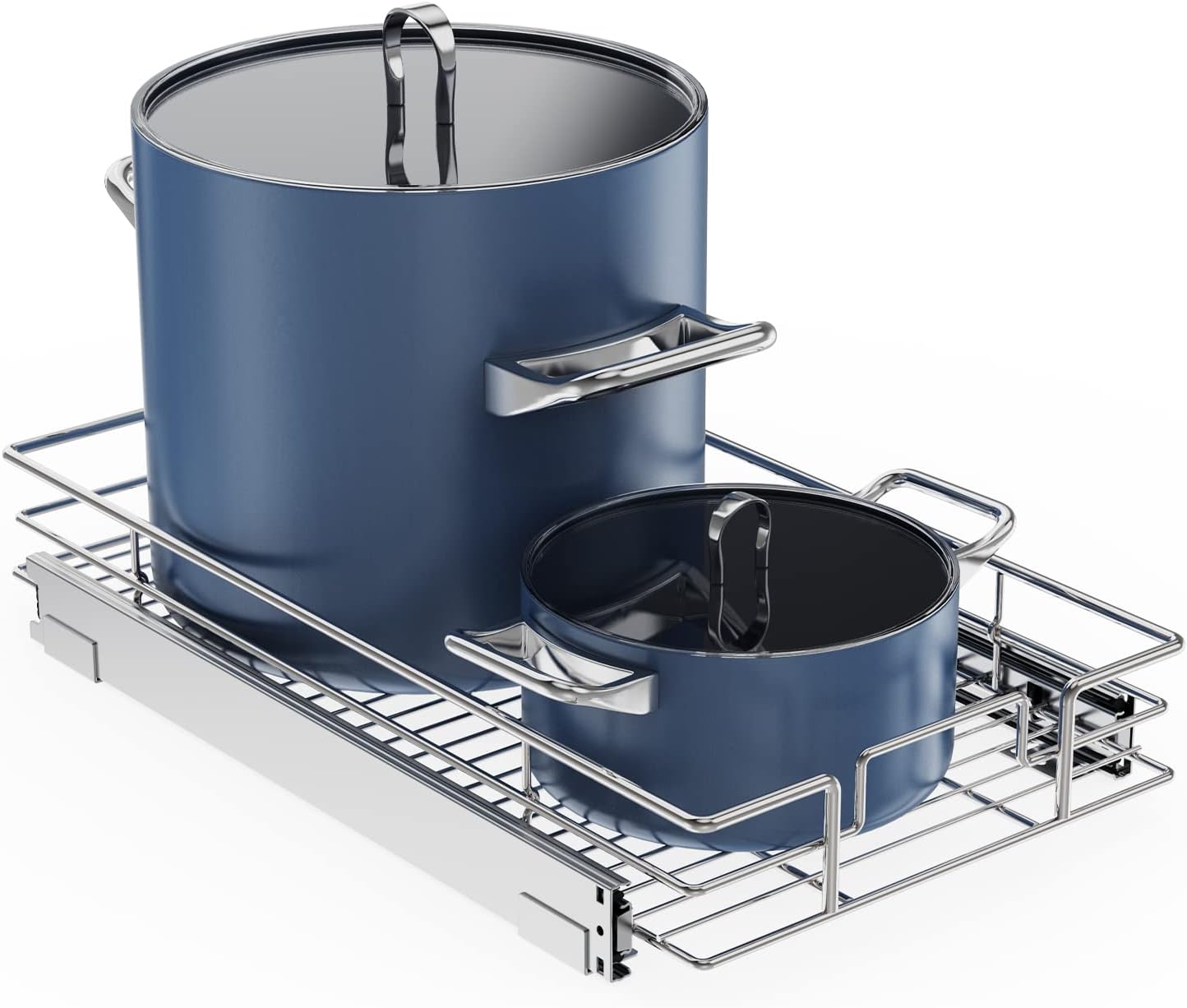 ROOMTEC Pull Out Cabinet Organizer, Cabinet Pull Out Shelves 11" W x 18" D, Heavy Duty Cabinet Drawers Slide Out Kitchen Cabinet Organizers Storage Shelf