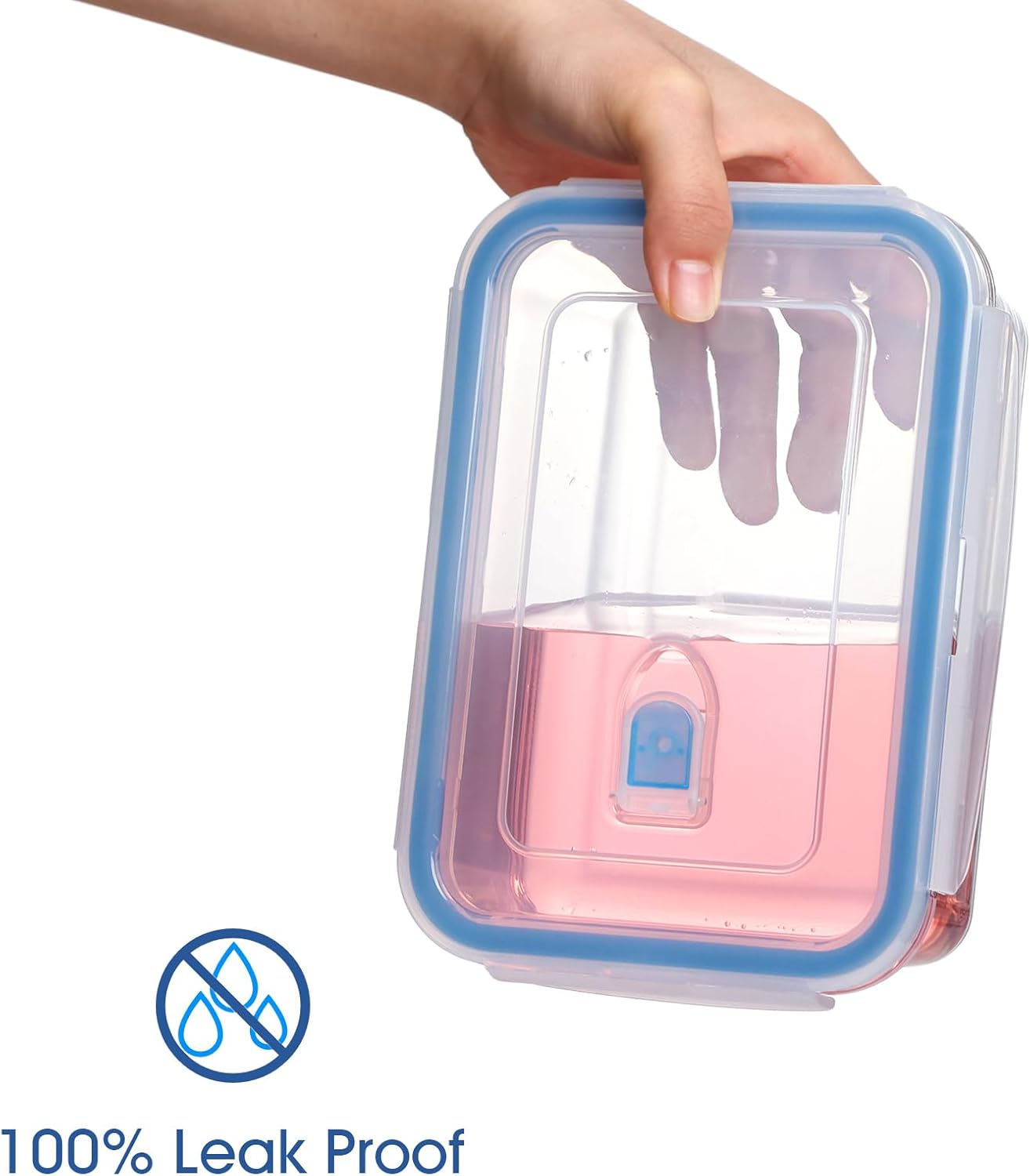 NUTRIUPS 1L Glass Food Storage Containers Set of 2, Rectangular Meal Prep Containers, Food Storage Containers