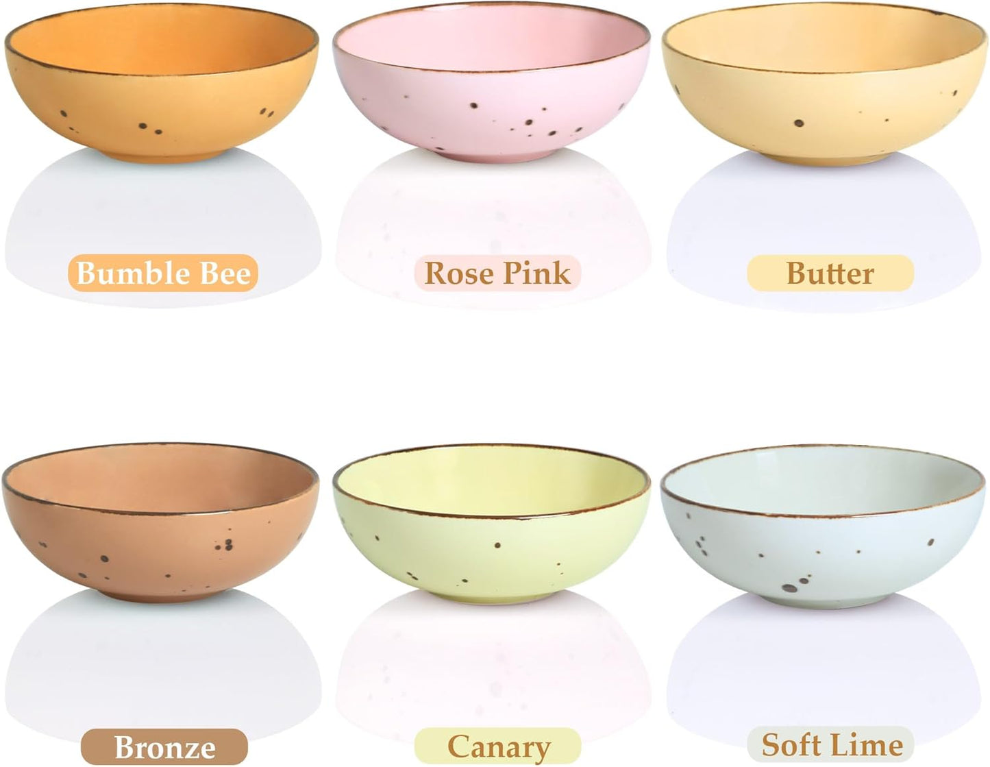 Esfour Round Porcelain Bowls - 18 Ounce - Set of 6 - Microwave, Oven, Dishwasher-Safe, Scratch Resistant, Porcelain Durable Small Dishes Bowls for Cereal, Salad, Pasta, Soup Dessert - Assorted Blossom