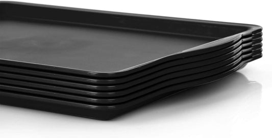 Mintra Home Durable Serving Tray (6pk, Black)