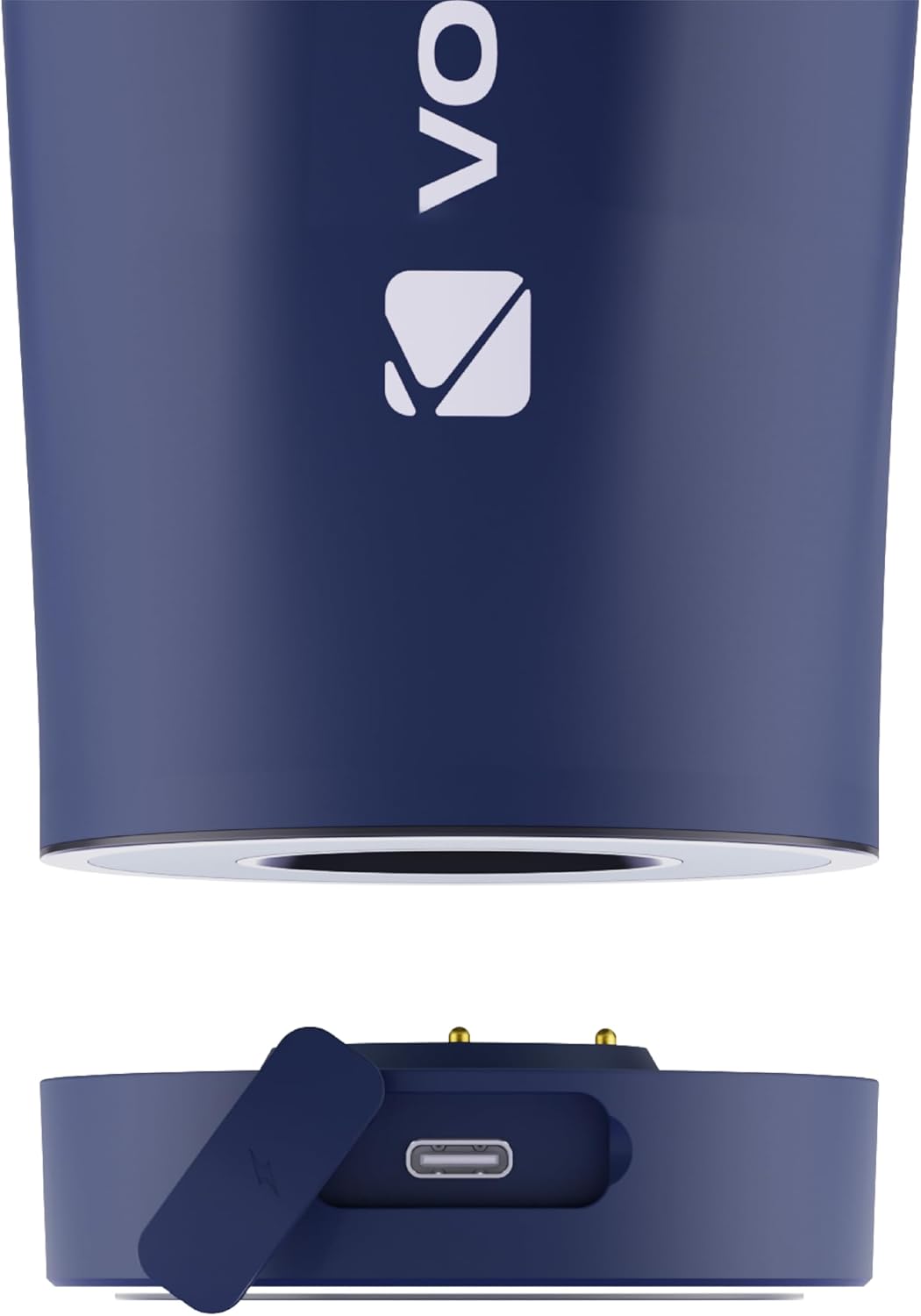 VOLTRX ChillMix Shaker Bottle Insulated Stainless Steel - USB C Rechargeable Electric Protein Shake Mixer, Shaker Cups for Protein Shakes and Meal Replacement, Midnight Navy, 16 oz