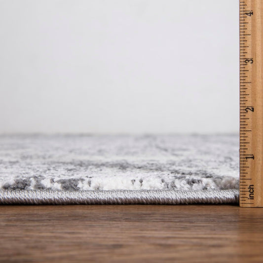 Keen Home Design Area Rugs - Non-Shedding, Thick Pile Abstract Rugs for Kitchen, Living Room, Bedroom, Dining Room, Entryway (Abstract Cream/Grey, 7'3" x 10'2")