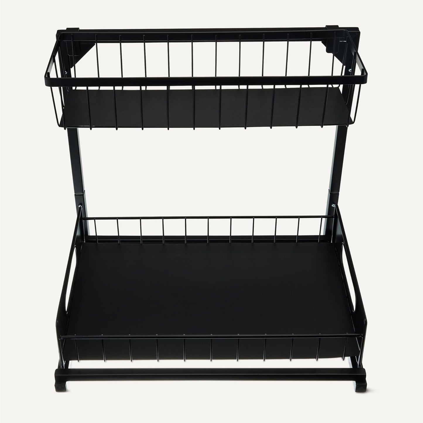 Amazon Basics L-Shape Under Sink Storage Pull Out Cabinet Organizer, Black, Pack of 2