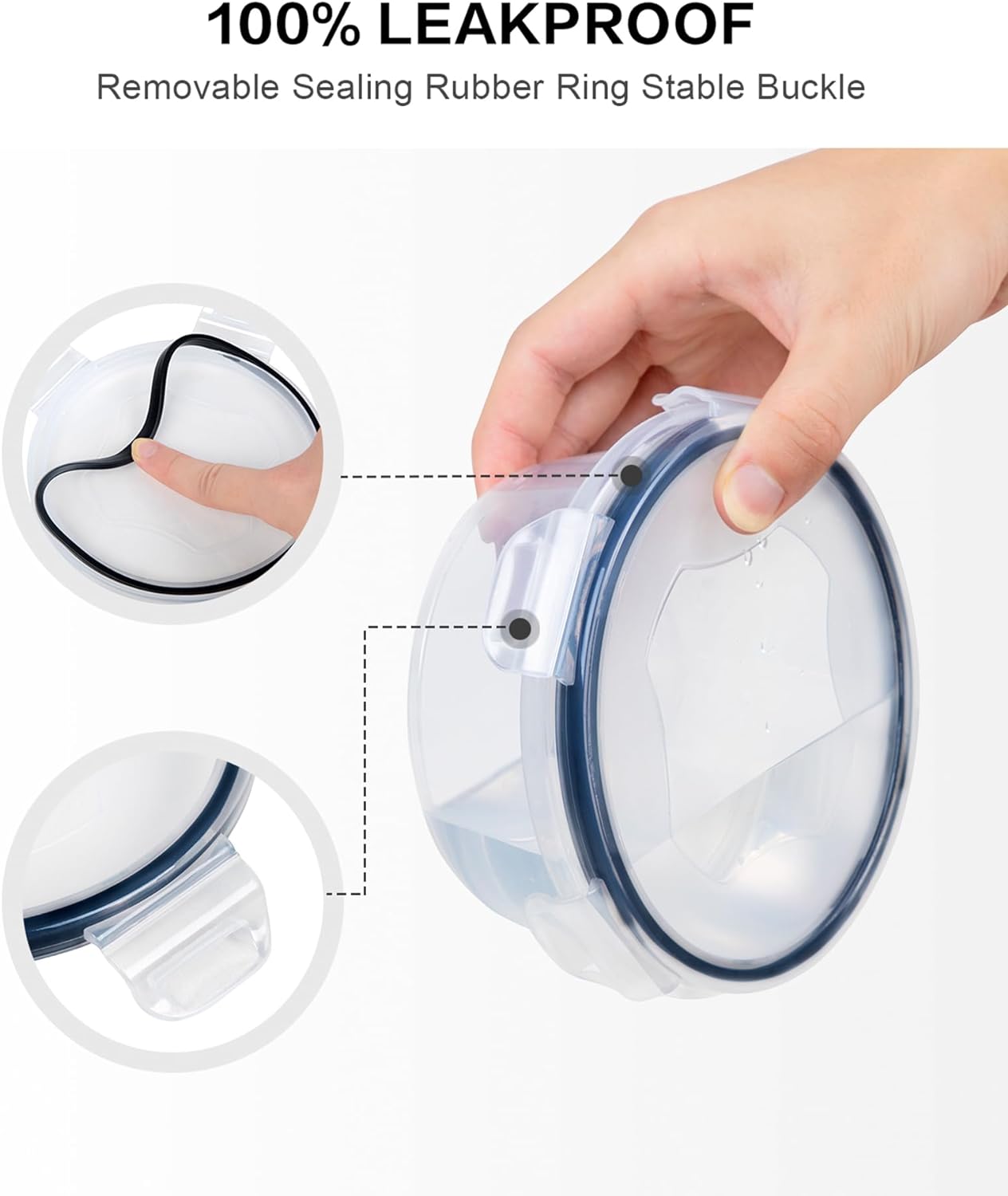 32 Piece Food Storage Container with Lids (16 Containers + 16 Lids) - Plastic Food Containers with Lid, Airtight Leak Proof Snap Lock, BPA Free Storage Containers