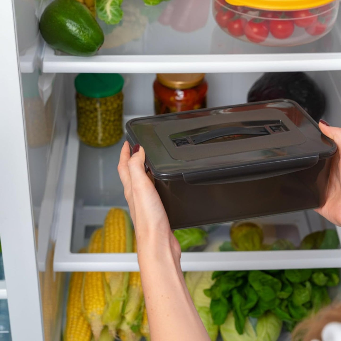 1 Pcs Marinating Containers with Lid 6.5 Quart Plastic Food Brining Containers Dishwasher Safe Grilling Accessories for Thanksgiving Meat Chicken Turkey Rib BBQ Prep Storage