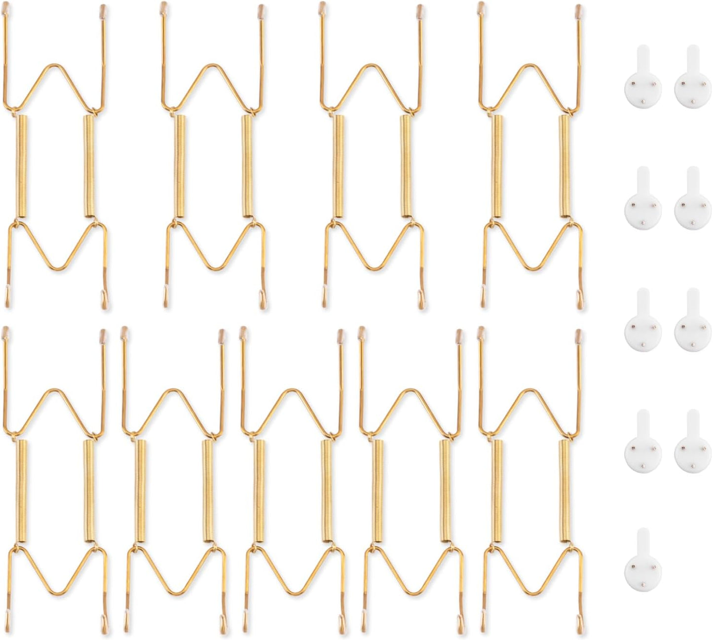 Bilillo 9 Pack Plate Hangers for The Wall, Suitable for 6-8 inch Art Plate, Stainless Steel Invisible Heavy Duty Wire Plate Holder with Wall Hooks, Plate Hangers for Displaying Plates, Platter, Dish