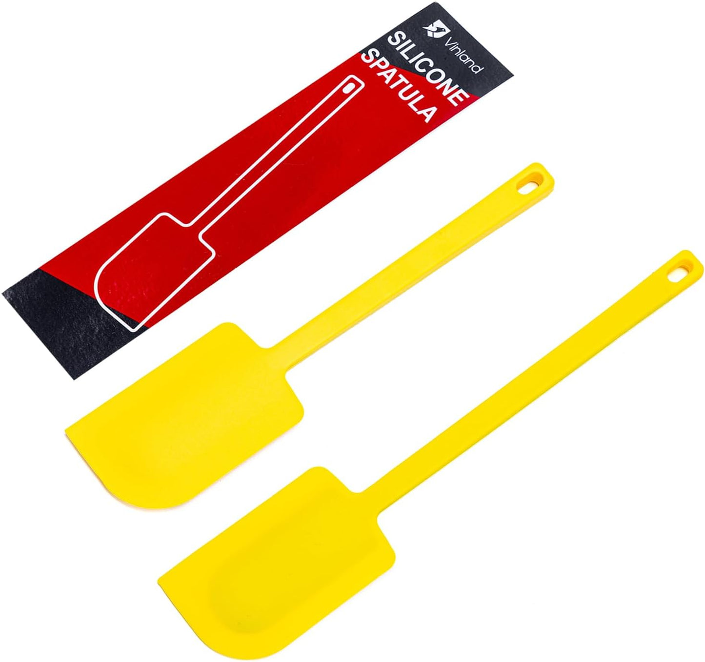 2 Pcs Silicone Scraper Set, Food Grade Rubber Scraper, Upgraded Sturdy Handle Set, Heat Resistant up to 600°F, Suitable for Baking, Scraping, & Mixing, Dishwasher Safe (Yellow)