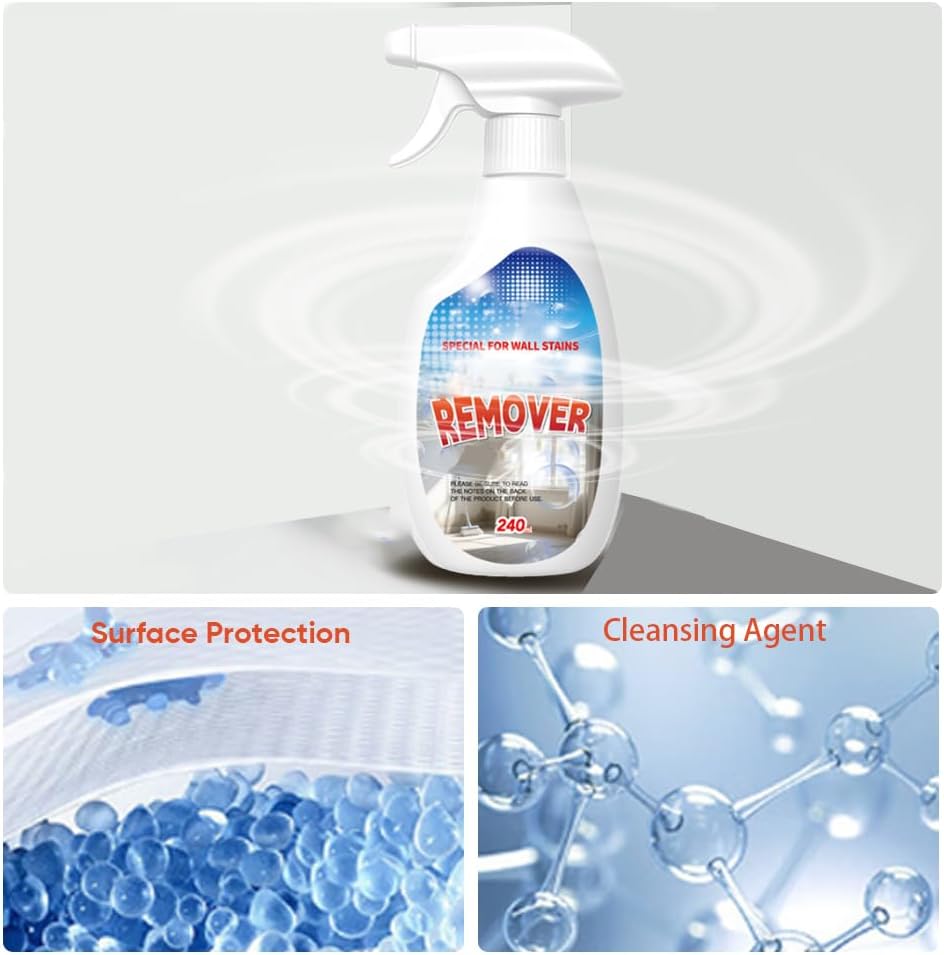 2025 Mould Cleaner Spray| Highly Effective Multi-Surface Fast-Acting Stain Remover for Kitchen, Bathroom,Wall,Tile|Wall Cleaner Spray without Damaging (8 fl oz*3)