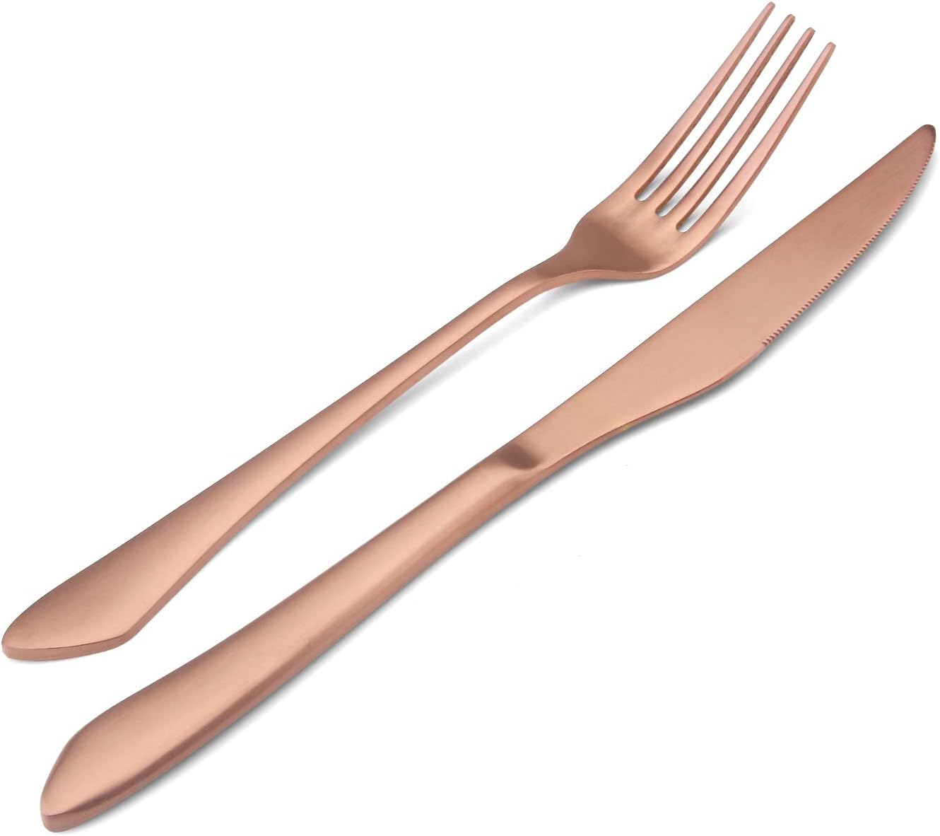 Matte Rose Gold Silverware Set, 20-Piece Stainless Steel Flatware Set, Kitchen Utensil Set Service for 4, Satin Finish Tableware Cutlery Set for Home and Restaurant, Dishwasher Safe