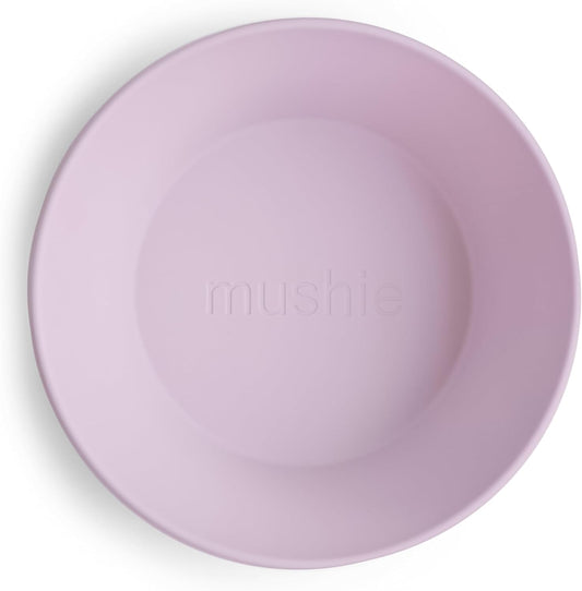 mushie Round Dinnerware Bowls for Kids | Made in Denmark, Set of 2 (Soft Lilac)