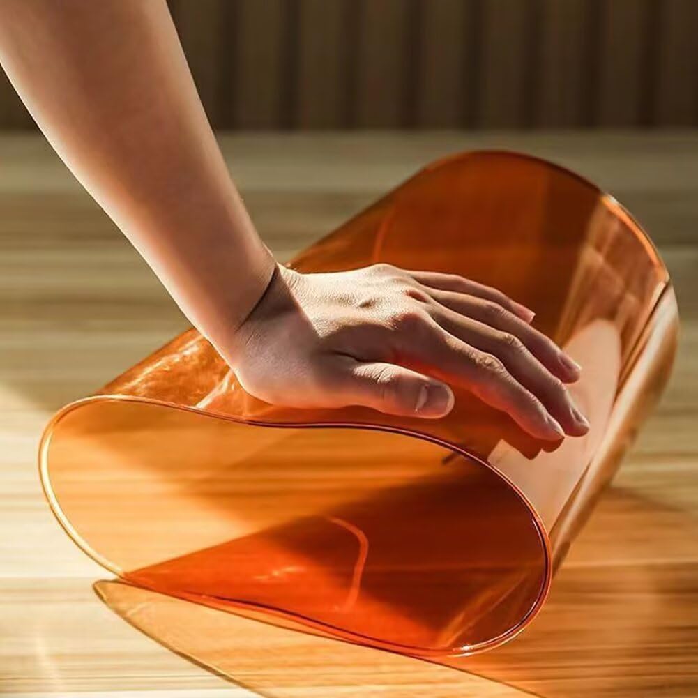 Bathroom Trash Can 6.5 x 5.7 x 6.1 Inch Small Trash Can Plastic Wastebasket Large Capacity Orange Round Garbage Can for Bathroom Bedroom Office Kitchen Dorm Room (S)