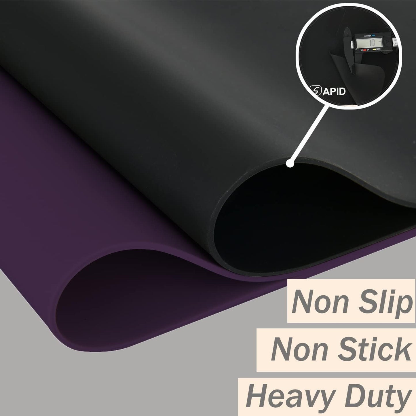 Extra Large Silicone Mat 36" x 24" Place Mats, Heat Resistant Mat for Kitchen Countertop Protector, Thick Placemats Washable Silicone Mats for Kitchen Counter Mat Dining Table Mat, Purple, Sapid
