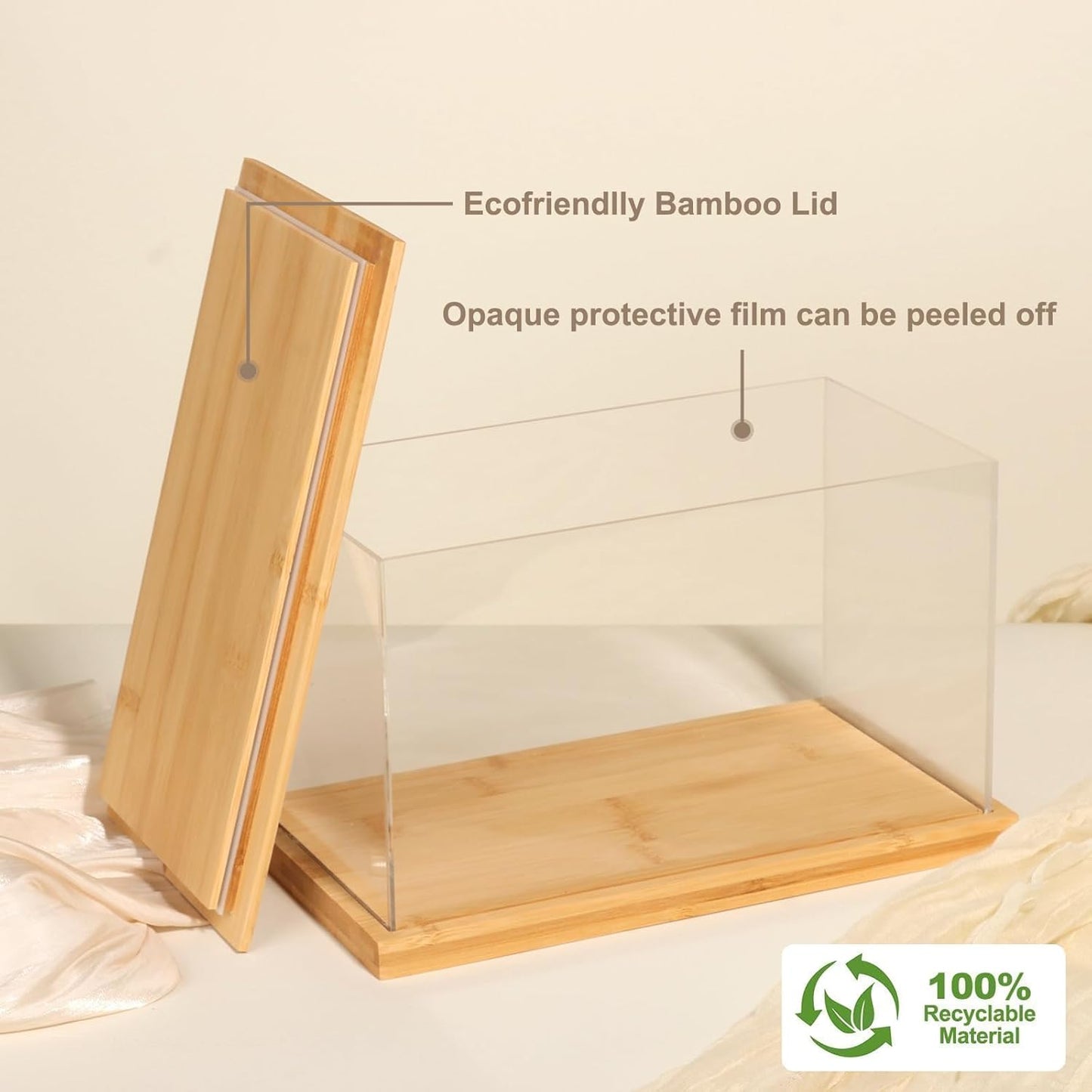 Large Bamboo Lid Food Storage Containers,155oz/4.6L,Pantry Organizers for Cereal, Rice, Flour,Fruit,Onion and Pet Snacks