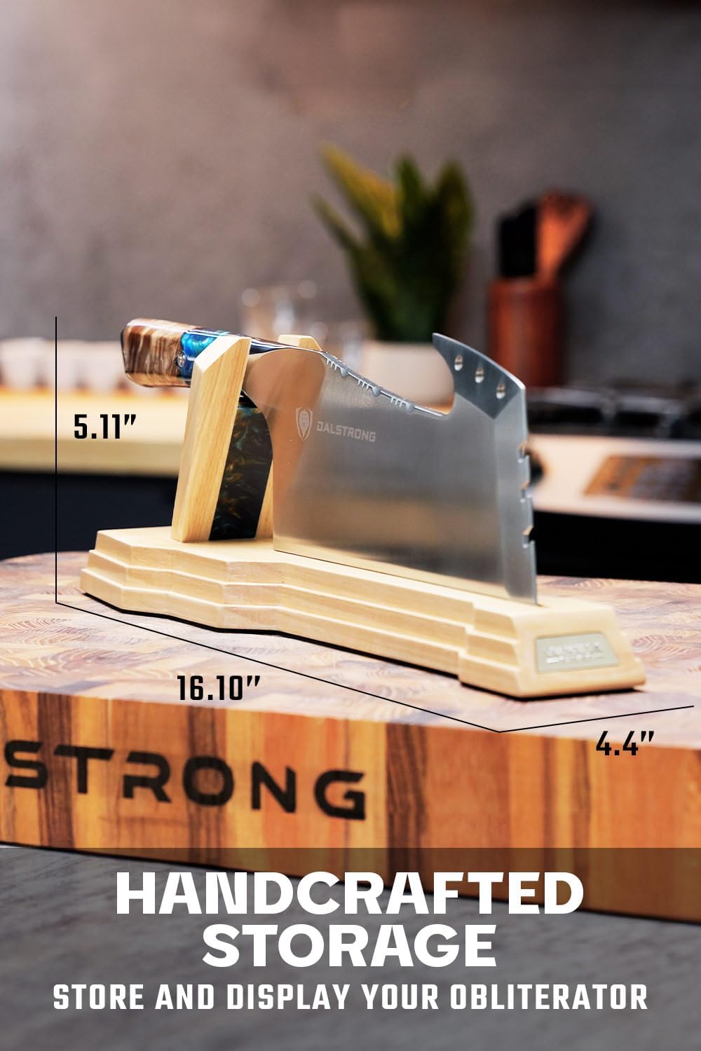 Dalstrong Meat Cleaver Knife - 9 Inch Obliterator - Valhalla Series - 9CR18MOV Steel - Celestial Resin & Wood Handle - Heavy Duty Bone Chopper - Chef Knife with Sheath - Butcher Knife for Meat Cutting