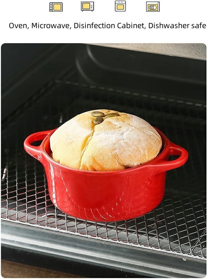 7 OZ Mini Ceramic Candy Bowl Small Candy Dish with Lid Cute Ceramic Bowl for Dessert,Snack,Baking,Fruit,Yogurt,Ice Cream,Cereal,Dipping Sauce,Side Dishes,Microwave Dishwasher Safe(red)