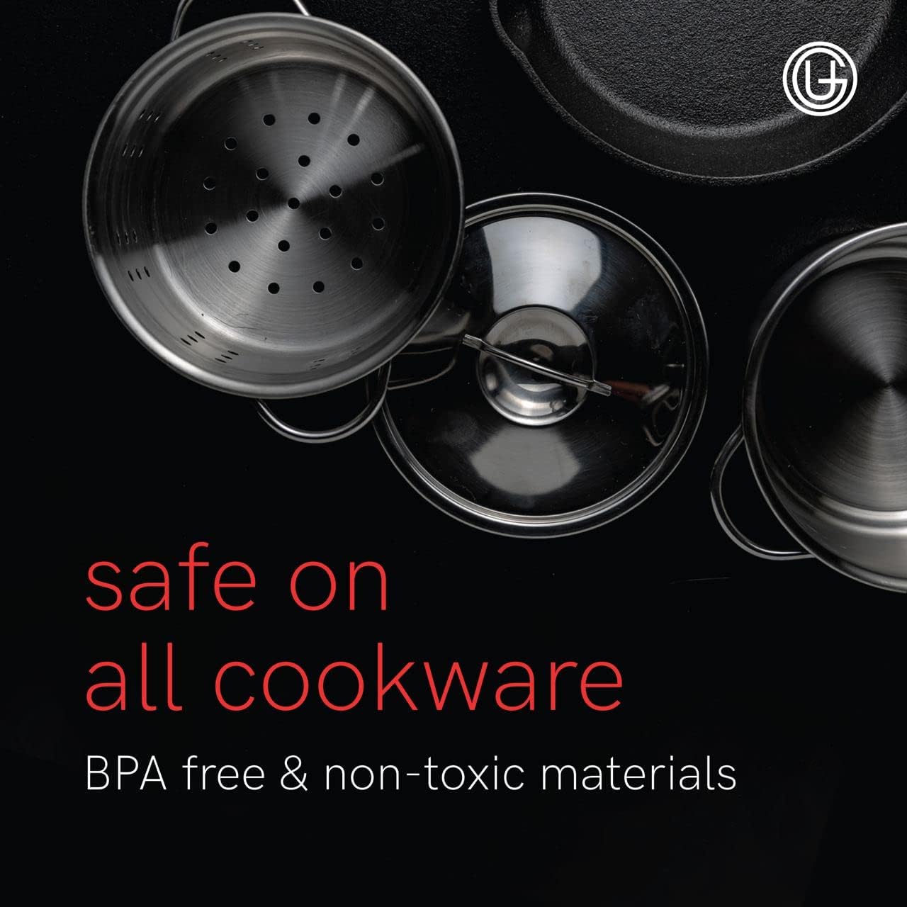 UpGood Silicone Spatula Set 600°F - High Heat Resistant Nonstick, Small and Large Kitchen Spatulas - Flexible BPA Free Professional Grade Cookware - Utensils for Cooking, Baking, Mixing(4 Pcs, Black)