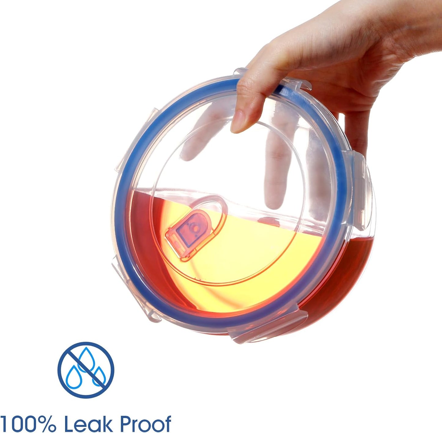 NUTRIUPS 0.9L Glass Food Storage Containers, Round Meal Prep Containers, Glass Bowls With Lid