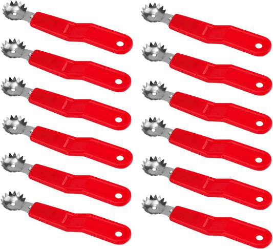 12pcs Stainless Steel Strawberry Hullers, Tomato Corer & Fruit Stem Remover Kitchen Tools for Effortless Fruit & Vegetable Prep (Red)