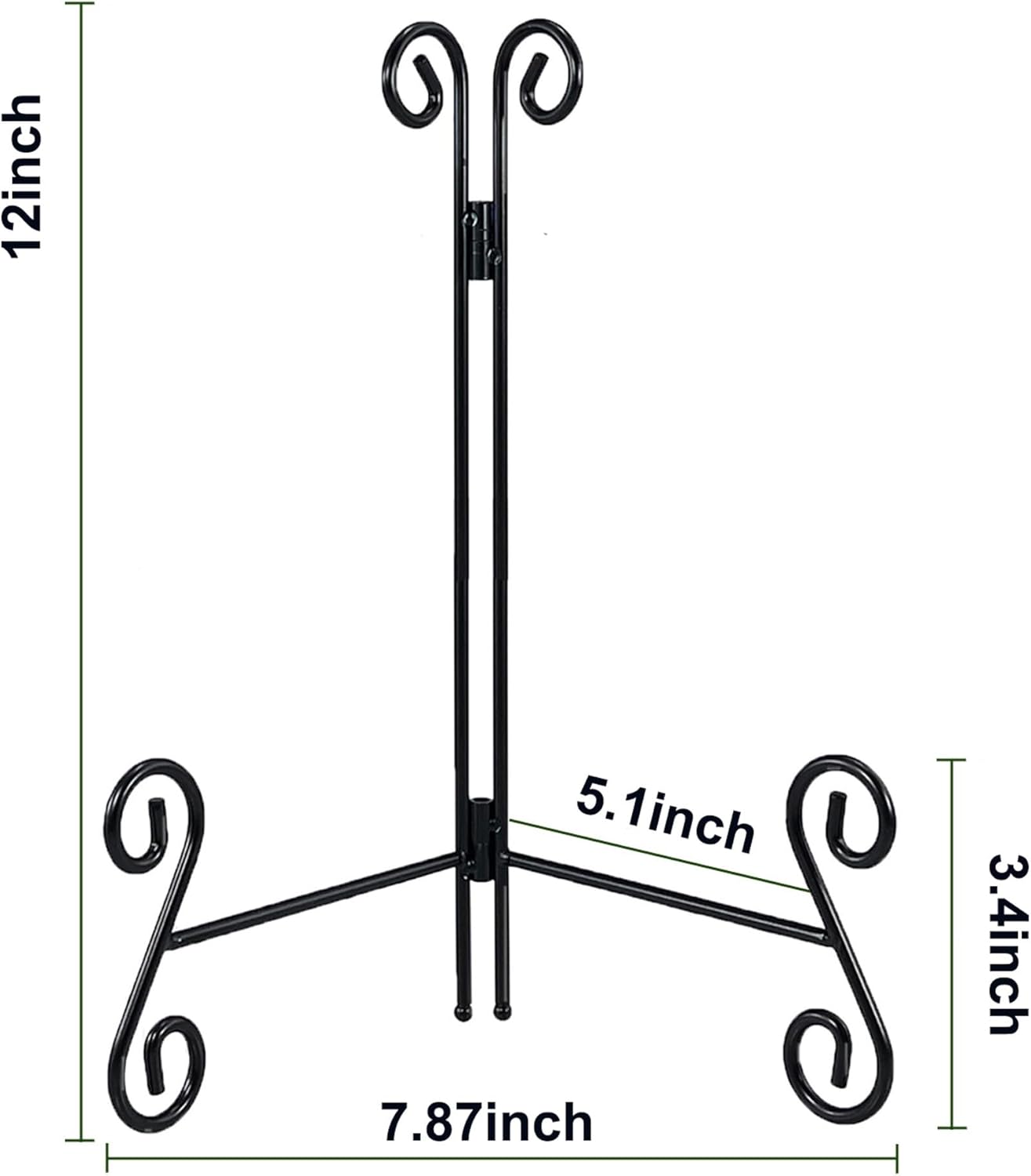 Plate Stand, 12 Inch Plate Holder Display Stand 2 Pack, Black Metal Picture Stand Picture Frame Easel for Home Office Exhibition Reception