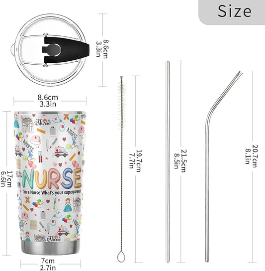 JUDIAN Nurse Tumblers - 20oz Coffee Travel Mug Gifts for Women