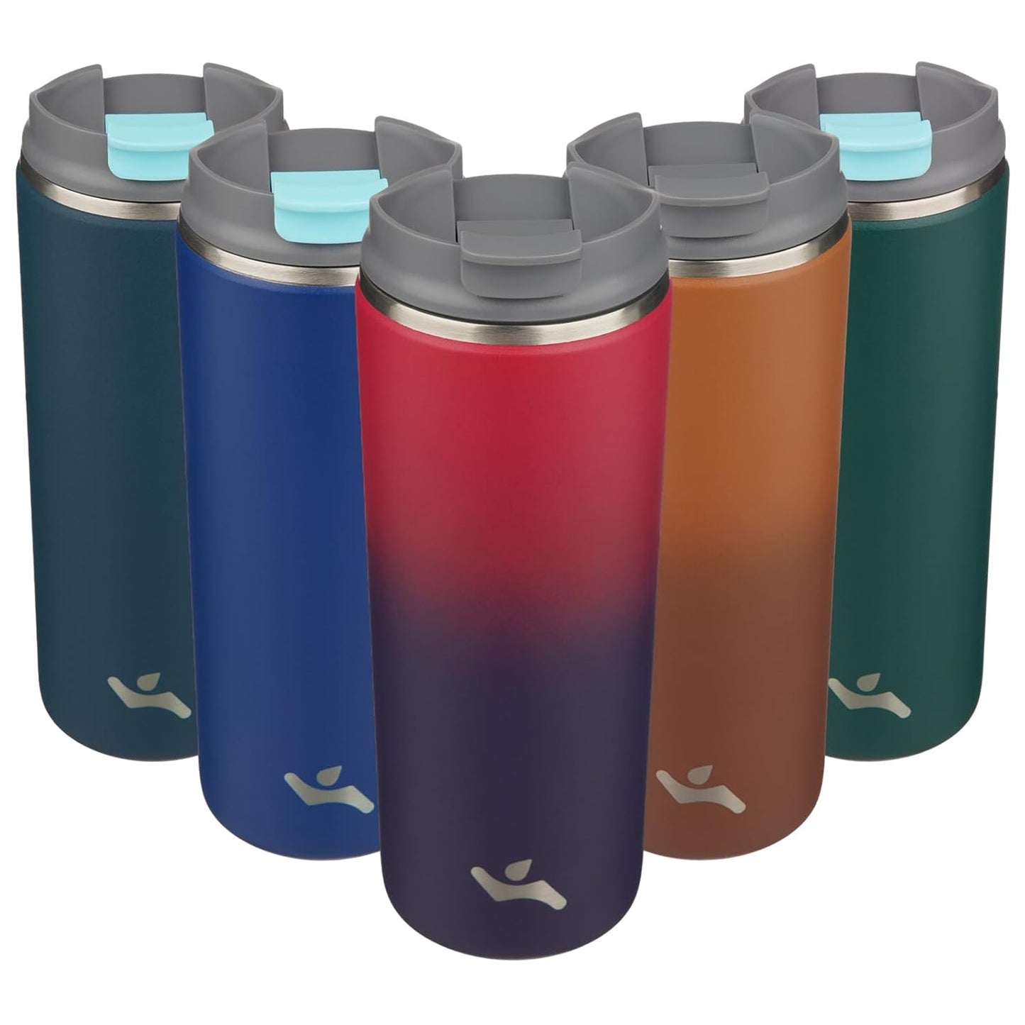 Tumbler with Lid, 16 oz Travel Coffee Mug Double Wall Vacuum Stainless Steel Thermal Metal Cup Insulated Water Bottle,Rosy Red