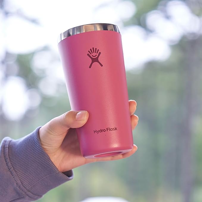Hydro Flask All Around Tumbler Press-in Lid, Insulated Travel Mug, Stainless Steel Coffee Cup 20 Oz Reef Pink