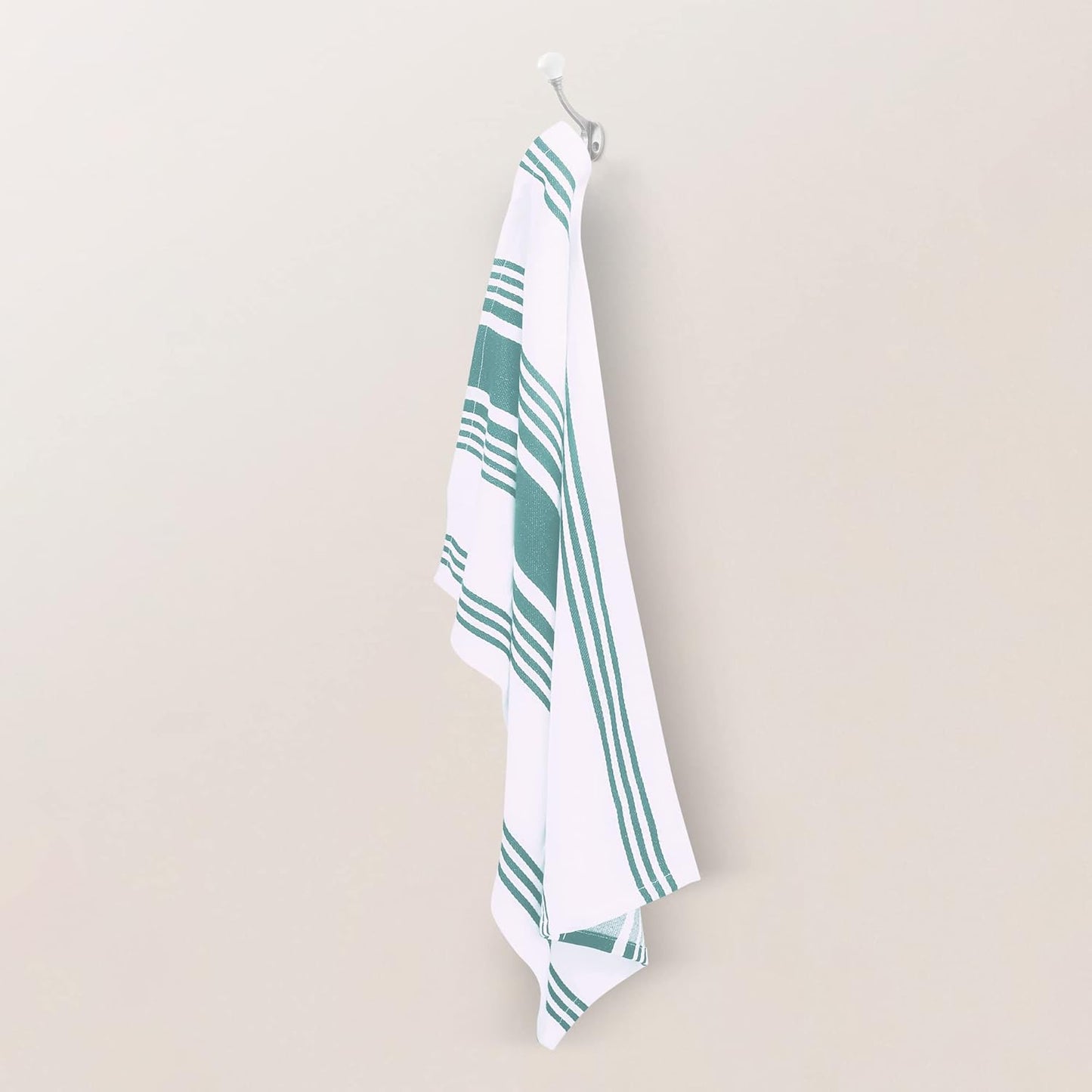 Urban Villa Easter Kitchen Towels 100% Cotton Pack of 6, Highly Absorbent Quick Drying Super Soft Premium Dish Towels for Kitchen with Hanging Loop Hand & Tea Towels - 20x30 Inch, (Aqua & White)