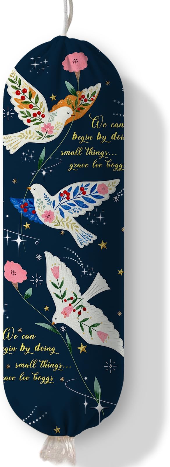 Bird Plastic Bag Holder, Wall Mount Organizer for Reusable Canvas Grocery Bags, Decorative Home Kitchen Pantry Decor Hanging Plastic Bag Dispenser, Christ Bird Shopping Bags Storage Dispenser