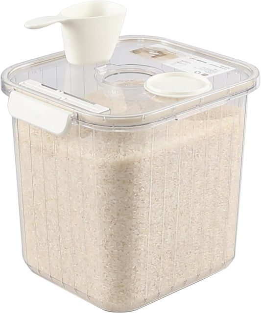 22 Lbs Airtight Rice Cereal Storage Container, 1 Pack Clear Plastic Food Storage Container Bin