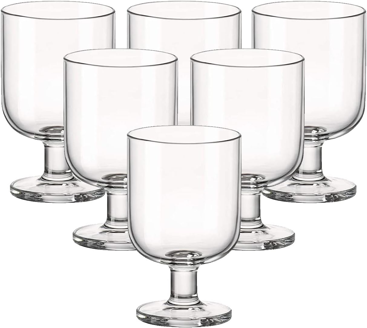 Bormioli Rocco Hosteria Set Of 6 Stackable Wine Glasses, 5.5 Oz. Goblet, Clear Tempered Glass, Made In Italy.