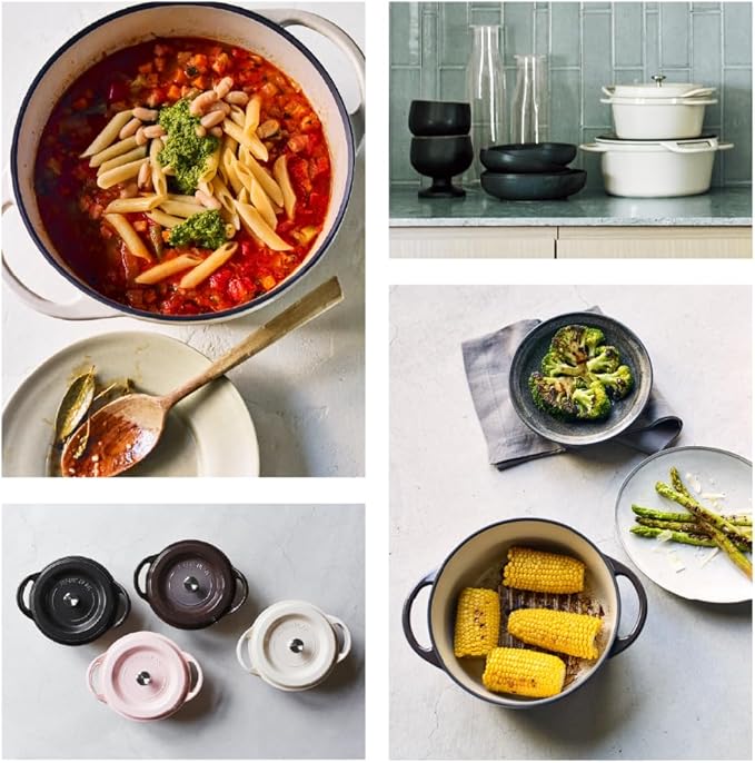 Vermicular Oven Pot | Non-Toxic Enameled Cast Iron Pot | 22cm (3.7 Qt) | Oven-safe | Induction-compatible | Dutch Oven | Made in Japan | Serves 3-4 | Matte Black