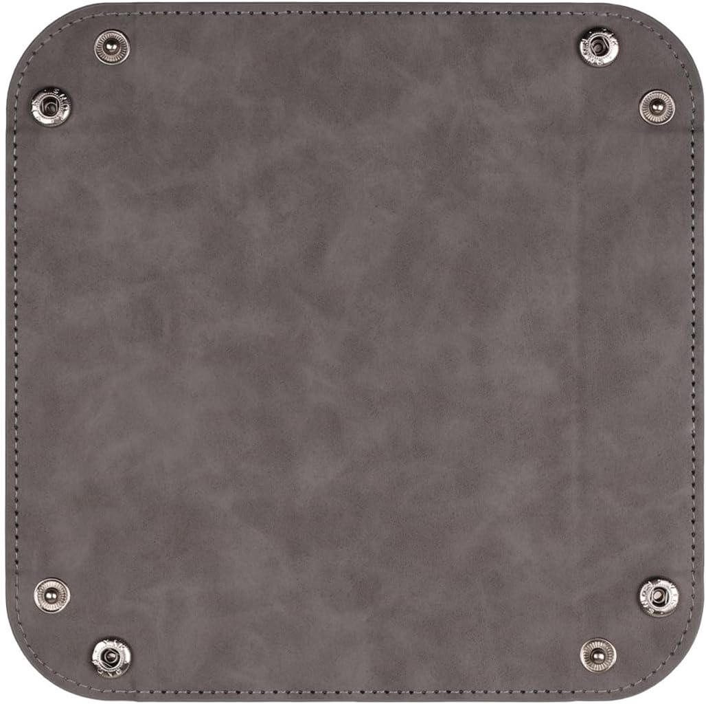 siduater Valet Tray Desktop Storage Organizer – Vegan Leather Catchall Bedside Vanity Tray Nightstand Caddy Holder for Remote Controller, Watch, Keys, Phone, Wallet, Coin, Jewelry, Stone Gray Brown