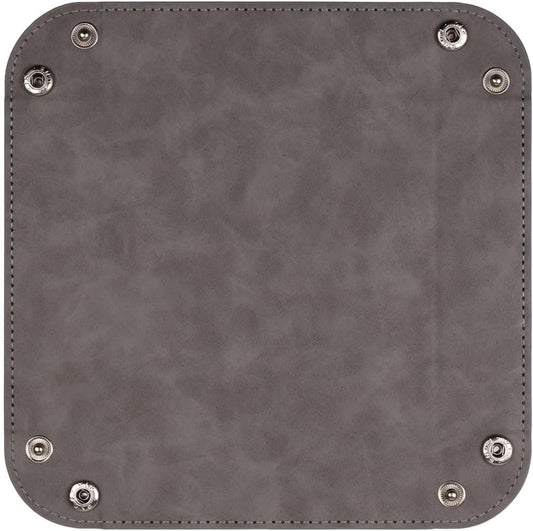 siduater Valet Tray Desktop Storage Organizer – Vegan Leather Catchall Bedside Vanity Tray Nightstand Caddy Holder for Remote Controller, Watch, Keys, Phone, Wallet, Coin, Jewelry, Stone Gray Brown