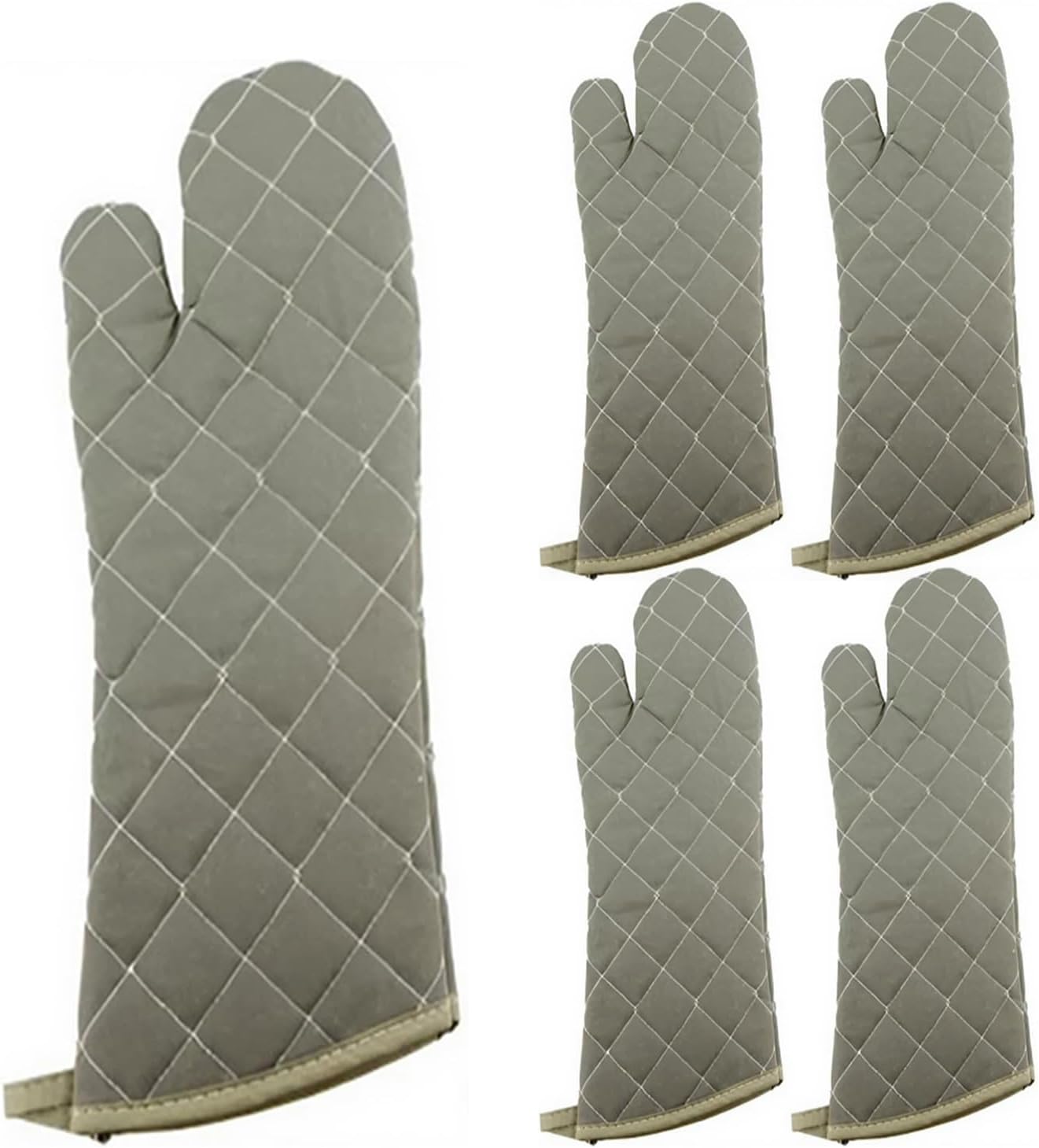 24 Inch Extra Long Oven Mitts Heat Resistant Cotton Lining Oven Thick Gloves Kitchen Food Service Mittens for Pot Holders Cooking Baking BBQ (24 Inch Green -2pair)