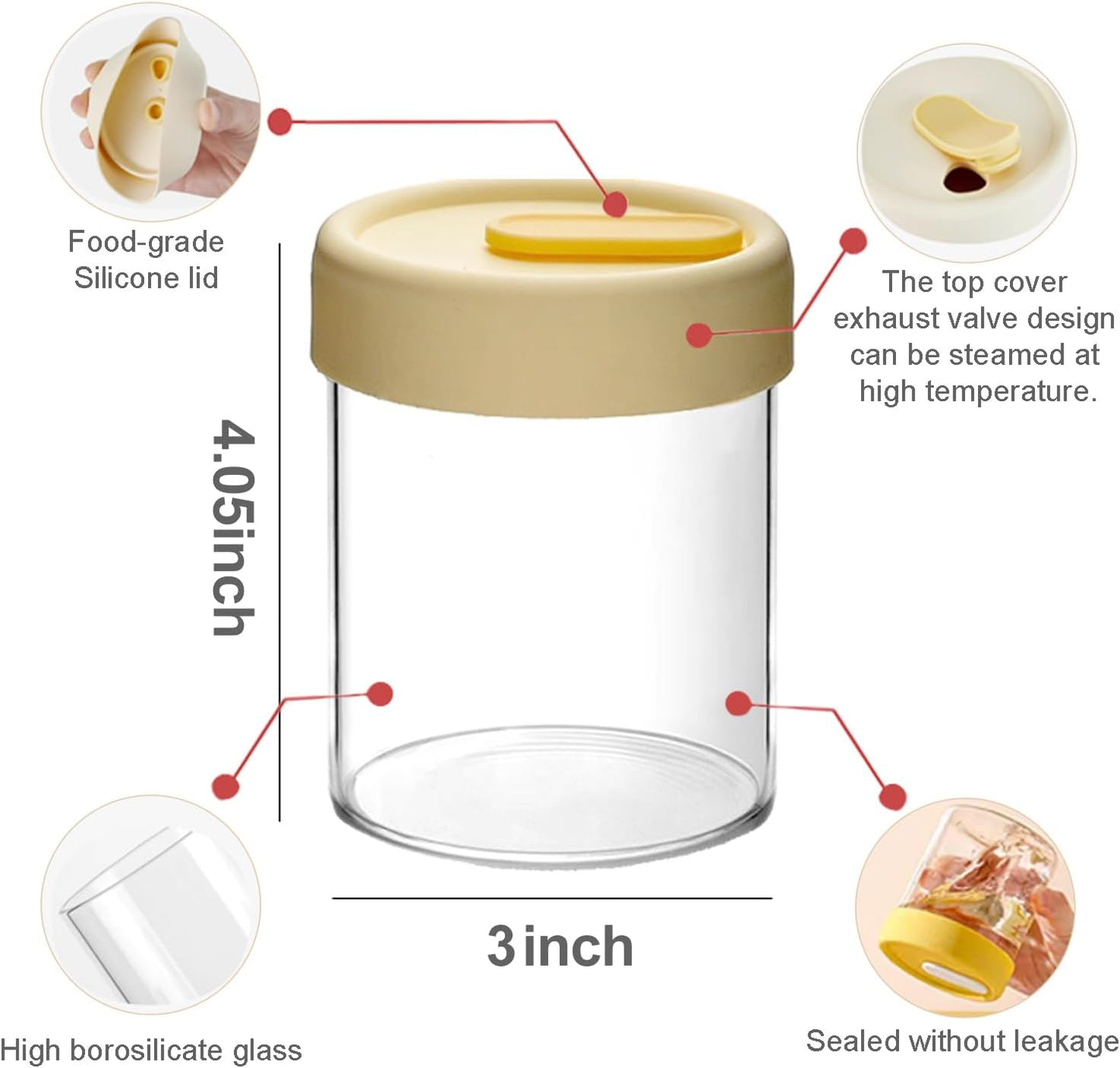 13.5oz Overnight Oats Containers with Lids, Glass Jar with Lid, Overnight Oats Jars, Meal Prep Jars for Yogurt Oats Parfait Chia Pudding Cereal Snacks (4PCS)