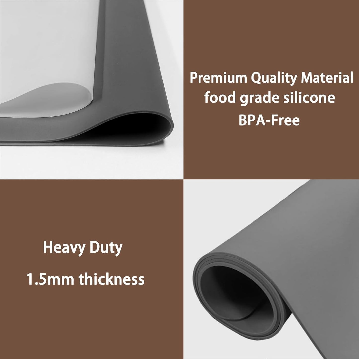 Silicone Mats for Kitchen Counter, 48"x32"(120cmx80cm) Large Heat Resistant Mat Kitchen Island Waterproof Countertop Protector Mat Nons-slip Extra Large Counter Mat, Lake Blue