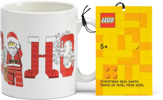 Room Copenhagen LEGO Christmas Santa Mug 300ml – Holiday Coffee Cup for Kids & Adults, Festive Collectible Ceramic Gift, Microwave & Dishwasher Safe