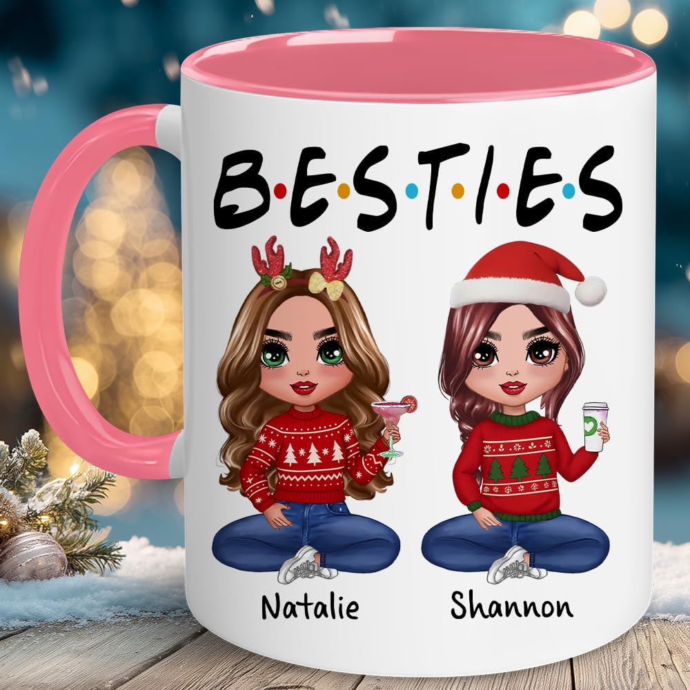 Personalized Bestie Cup - Christmas, Birthday Friendship Gifts With Custom Name, Avatar And Choose Quote - Gifts For Besties, BFF, Female Friend, Sister - Friendship Day Gift For Women, Her