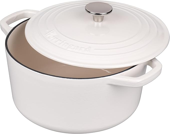 Enameled Cast Iron Dutch Oven Pot with Lid, for Bread Baking, Round Bread Oven- include Sourdough Bread Baking Supplies Set, 4.5QT, White