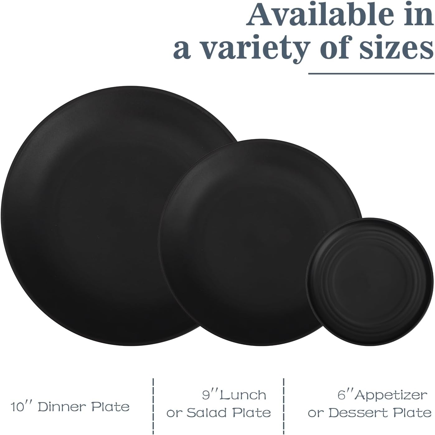 40 PCS Wheat Straw Dinnerware Set | Unbreakable Dishes Set for 8 - Alternative to Plastic Plates and Bowls Sets, Cereal Bowl, Water Cups, Dishwasher & Microwave Safe Bowls for Kitchen - Dark