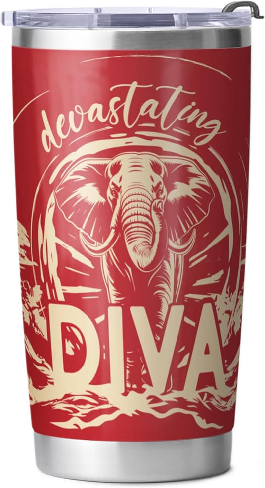 Delta Sigma Theta Sorority Paraphernalia - Official Vendor - 20oz Stainless Steel Insulated Sublimation Tumbler - Devastating Diva