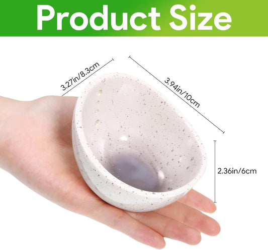 Herb Stripper, Herb Stripper Bowl, Small Ceramic Bowls, Handmade Different Round Hole Sizes Efficient Kitchen Tool for Separating Leaves and Stems,Salads & Cooking (White)