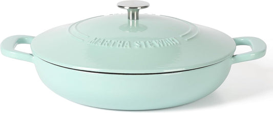 Martha Stewart 3.5-Quart Enameled Cast Iron Dutch Oven Braiser - Martha Blue